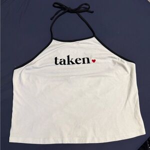 Forever 21 White and Black Halter Camisole “Taken”